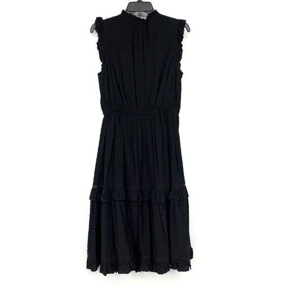 Kate Spade Dress Black Swiss Dot Sleeveless Midi Tie Neck NWT - Picture 9 of 12